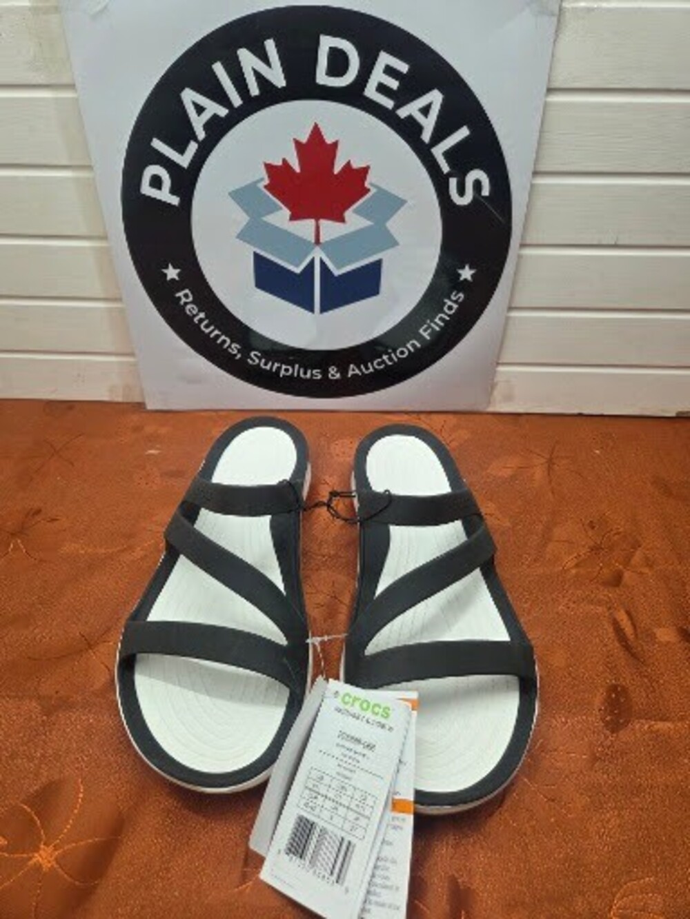Crocs Women's Swiftwater Lightweight Sport Sandals, Black & White, Size W11 US,